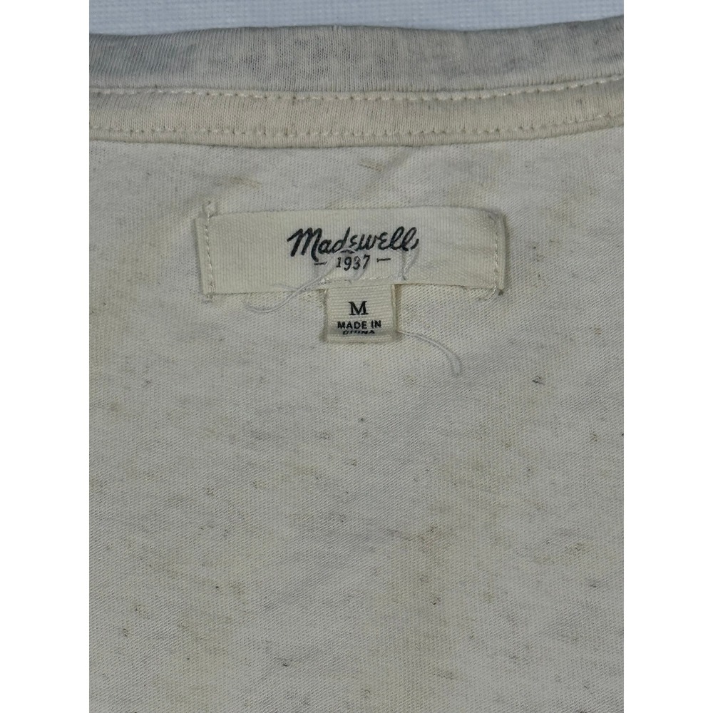 Madewell 1937‎ Embroidered Cotton Linen Blend Top Cream Size Medium - Picture 5 of 9